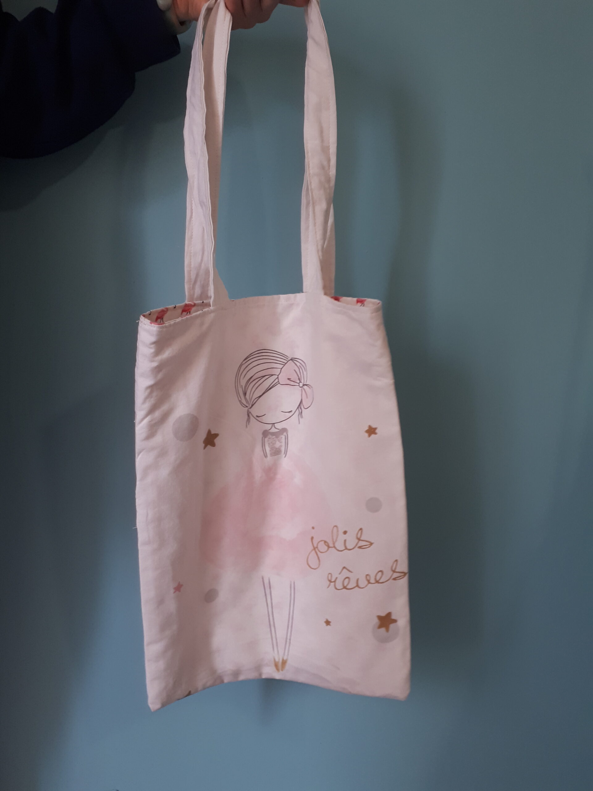 Tote Bag doublé réalisée en matériau de récupération